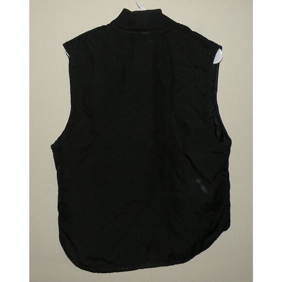 Carhartt WIP American Script Men’s Med Quilted Lined Canvas Vest Black Zip Front - Picture 4 of 4